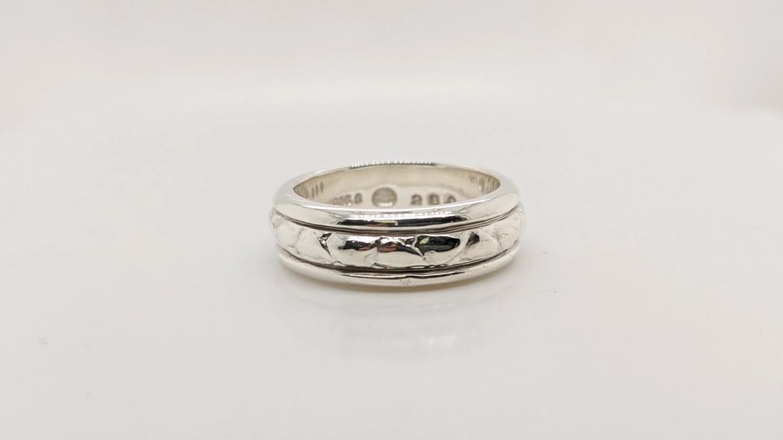 GEORG JENSEN STERLING SILVER 7MMM BAND RING #28C - SIZE 9 BOX (1 of 2)