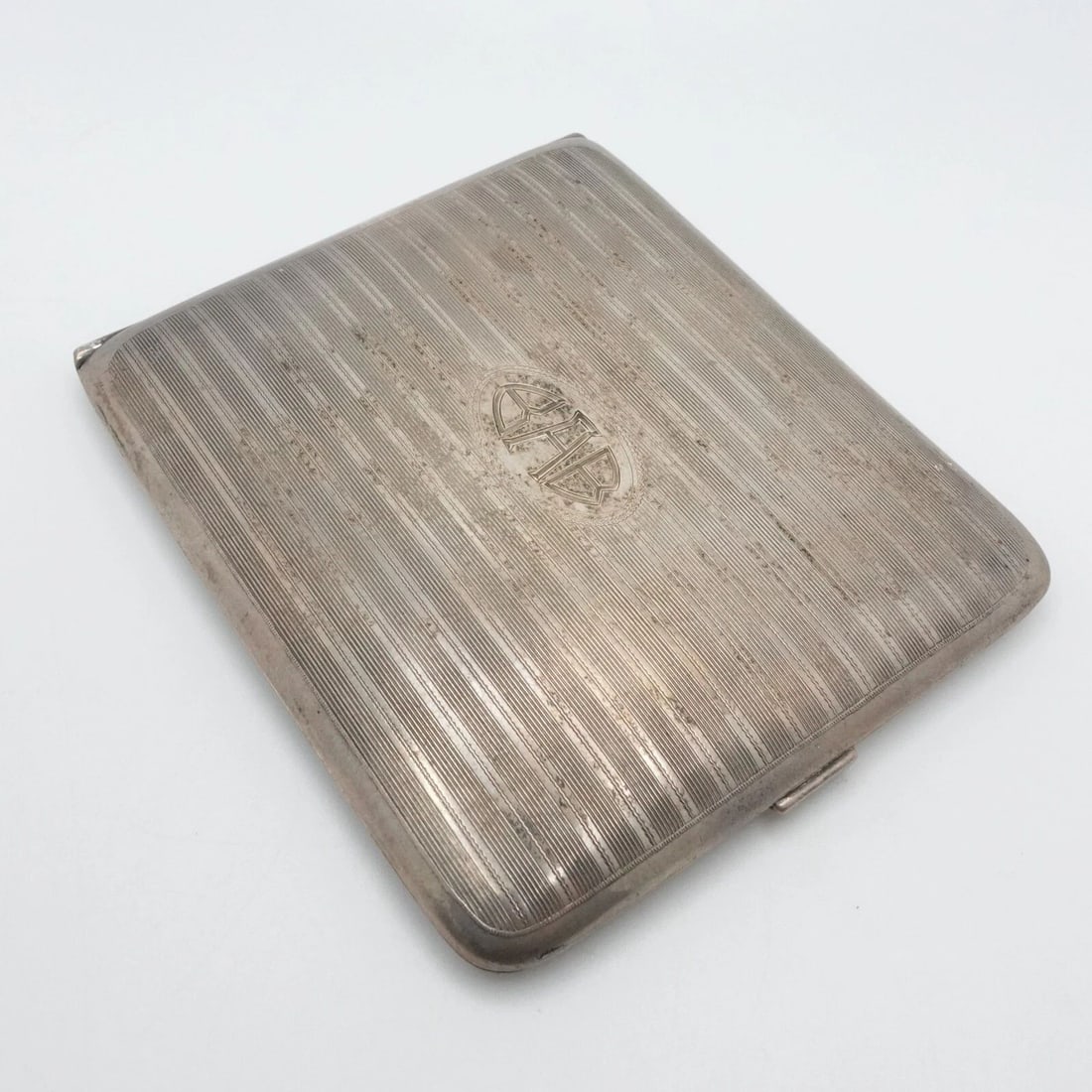 STERLING SILVER CIGARETTE CARD CASE HOLDER - MONOGRAM 105 GRAMS (1 of 2)