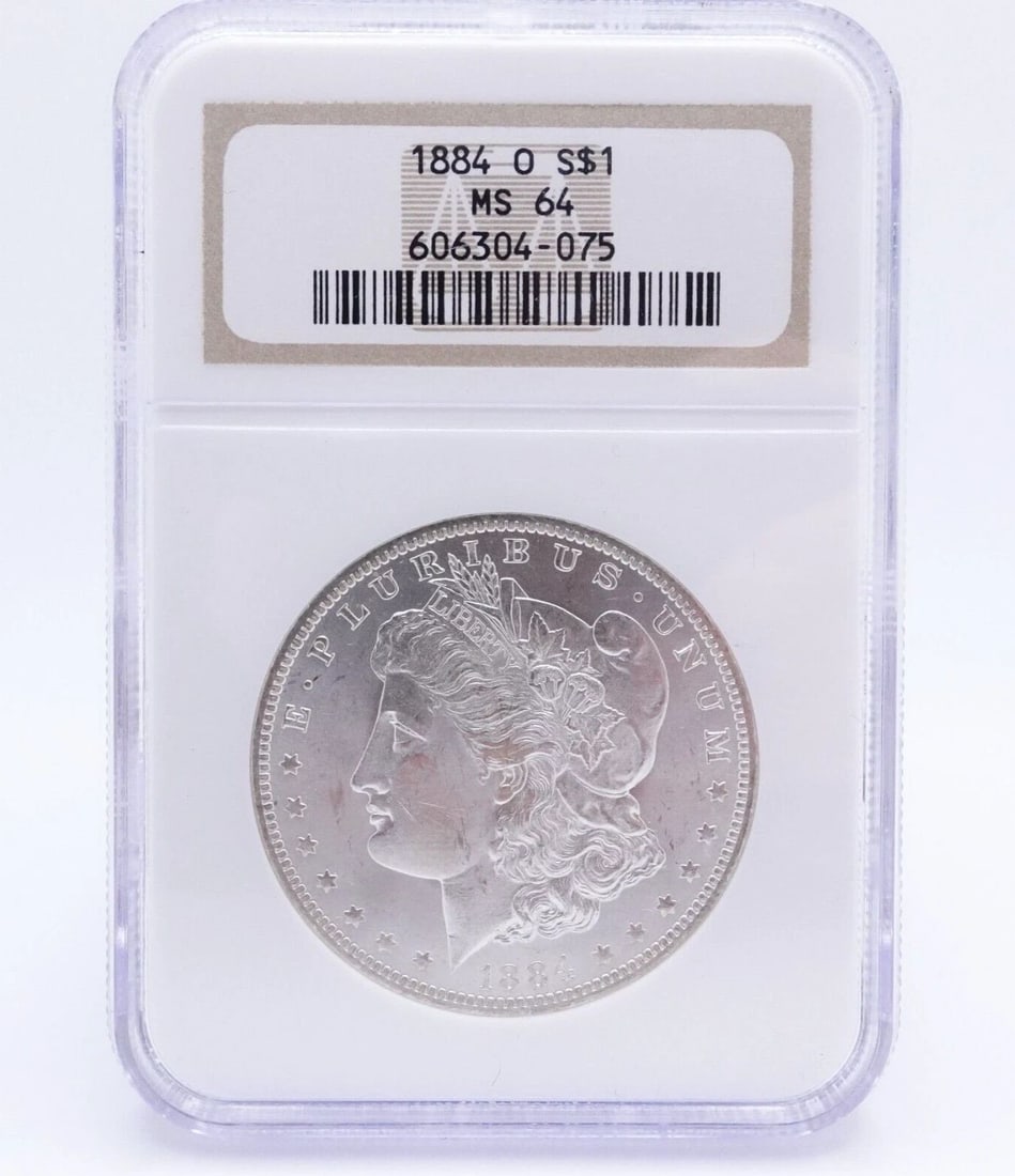 1884-O MORGAN SILVER DOLLAR $1 COIN - NGC MS 64 (1 of 2)