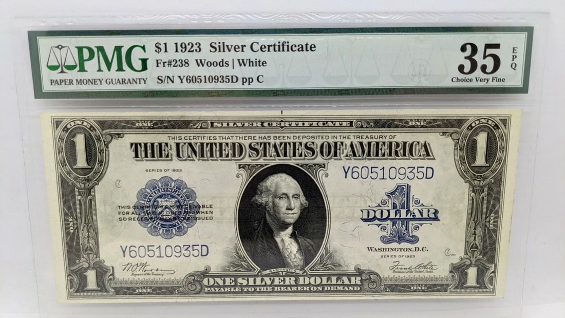 1923 $1 SILVER CERTIFICATE - PMG 35 EPQ - FR#238 - LARGE SIZE NOTE (1 of 2)