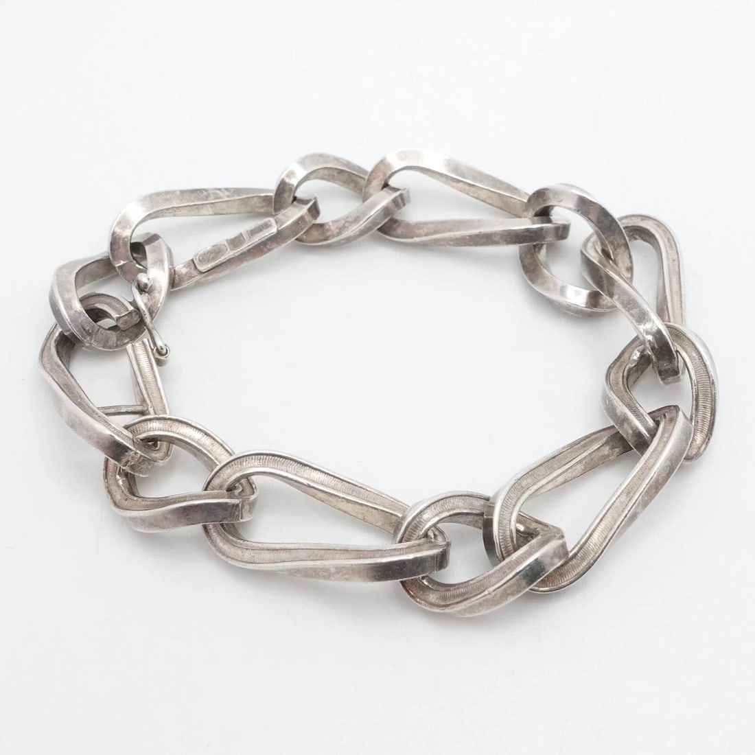 ITALY STERLING SILVER 11MM CHAIN LINK BRACELET 7.75" LONG (1 of 2)