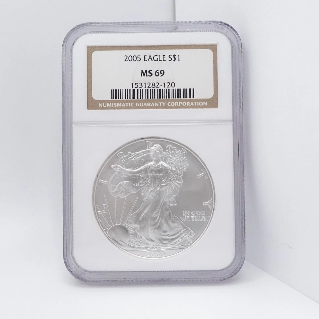 2005 AMERICAN EAGLE SILVER $1 DOLLAR COIN - NGC MS 69: 2005 American Eagle Silver $1 Dollar Coin NGC Certified - MS 69 Looks Great ! Book Value - $65 USD