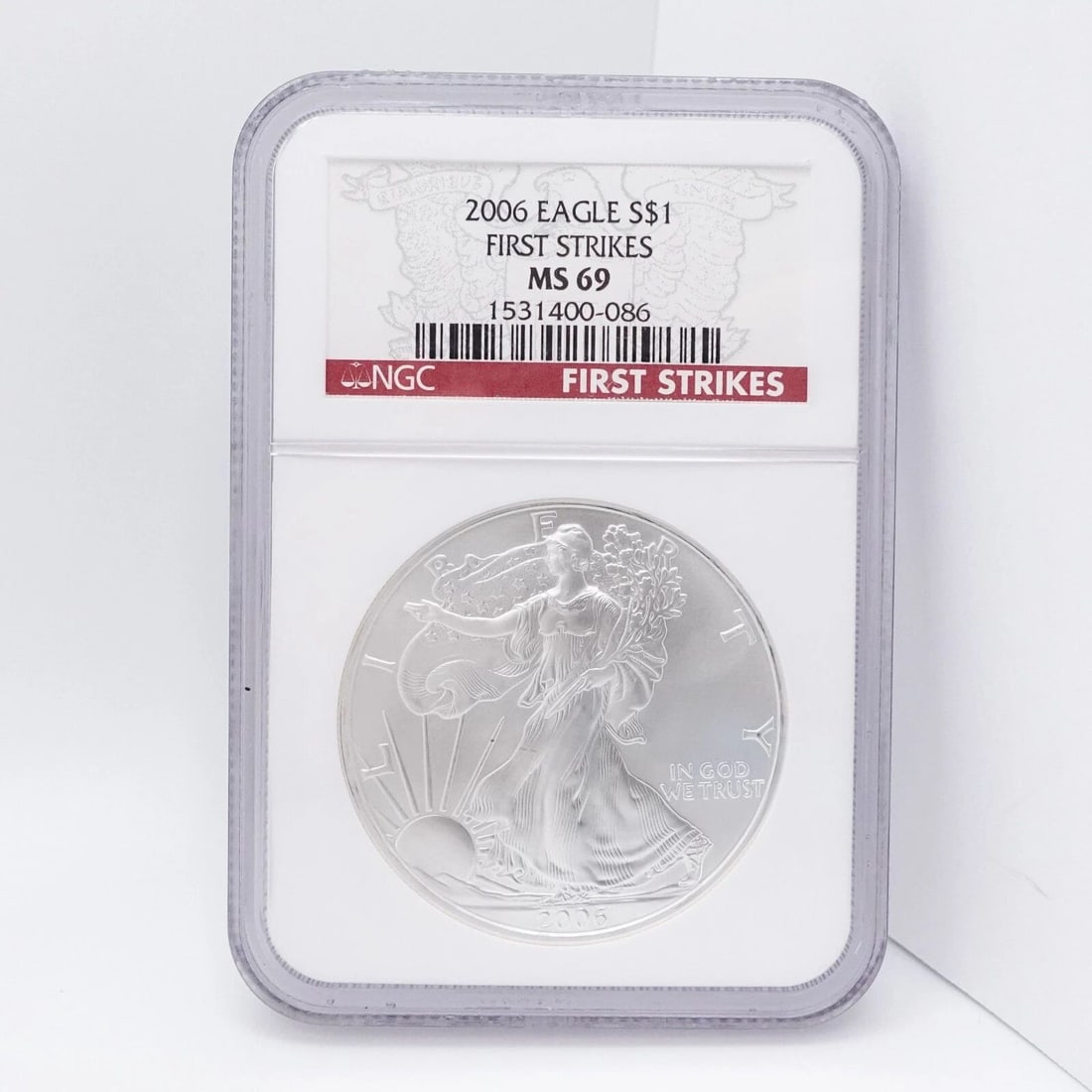 2006 AMERICAN EAGLE SILVER $1 DOLLAR COIN FIRST STRIKES - NGC MS 69: 2006 American Eagle Silver $1 Dollar Coin First Strikes NGC Certified - MS 69 Est. Price Value - $65 USD Looks Great !