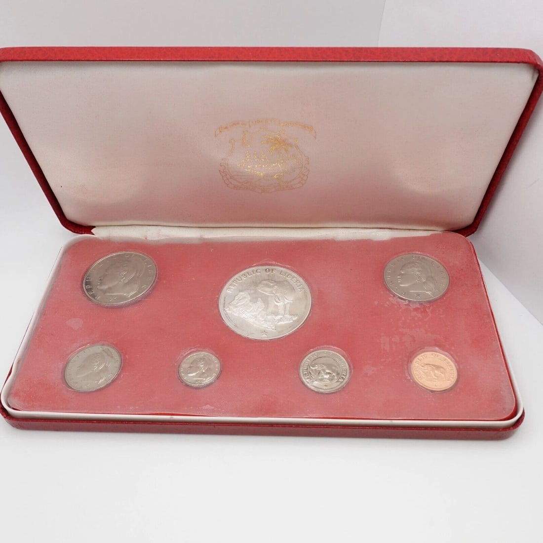 1973 LIBERIA PROOF 7 COIN SET WITH BOX (1 of 2)