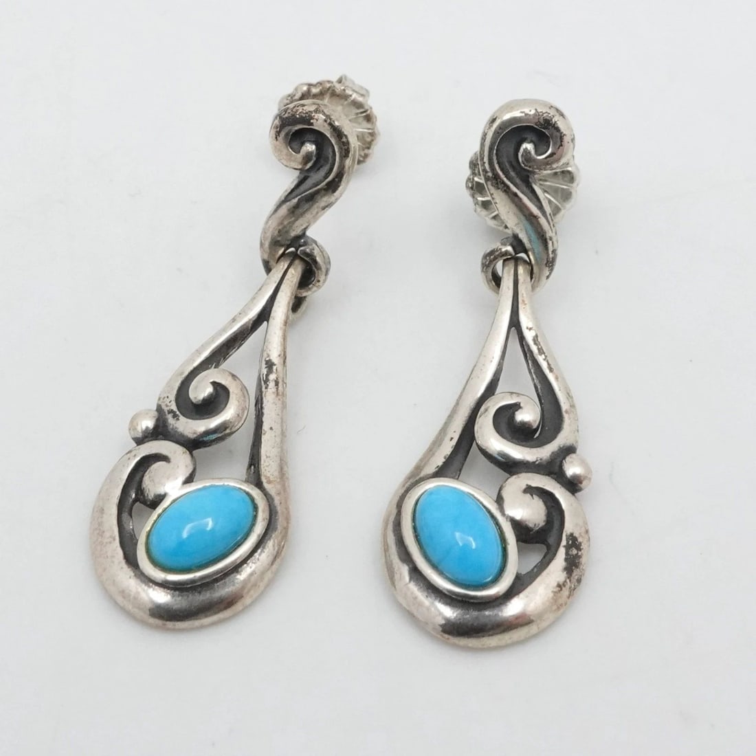 CAROLYN POLLACK STERLING SILVER TURQUOISE DANGLE EARRINGS (1 of 2)