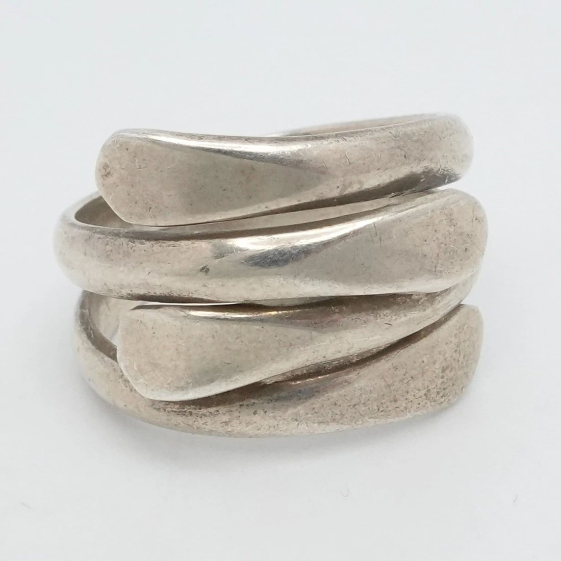 STERLING SILVER STACK MODERNIST BAND RING SIZE 9 (1 of 2)