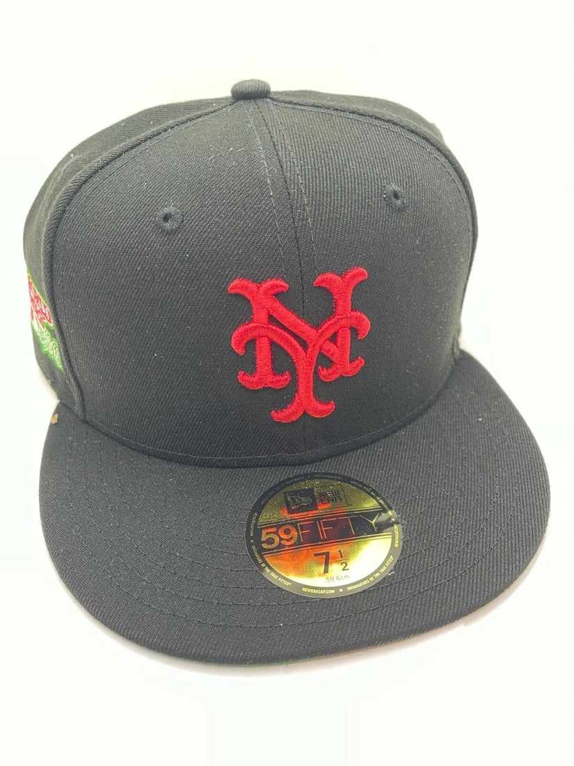 NEW ERA 59FIFTY FITTED HAT AUX PACK NEW YORK METS 1986 PATCH HAT - SIZE 7 1/2 (1 of 2)