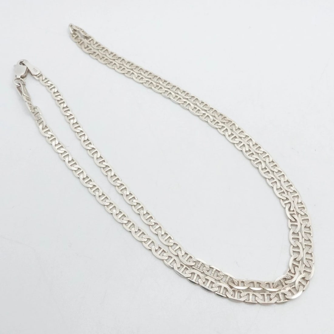 ITALY STERLING SILVER 3MM FLAT CHAIN NECKLACE 19.75" LONG (1 of 2)