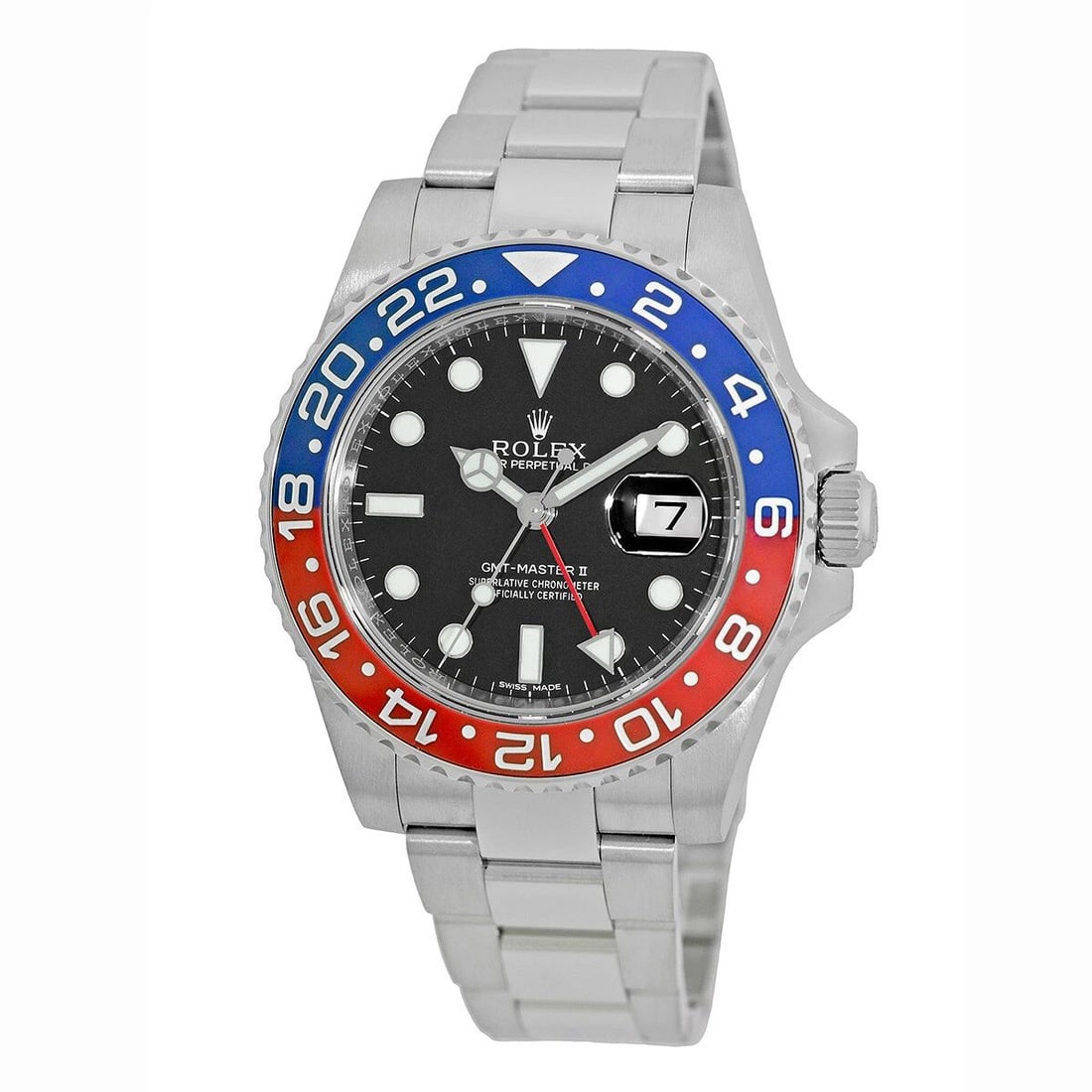 ROLEX 18K WHITE GOLD 40MM GMT MASTER II PEPSI 116719BLRO BOX WARRANTY 2018: ROLEX 18K WHITE GOLD 40MM GMT MASTER II PEPSI 116719BLRO BOX WARRANTY 2018 ROLEX 18K White Gold 40mm GMT Master II Pepsi 116719BLRO Box Warranty Card Pre-Owned Gent's 18K White Gold 40mm Rolex "GMT-Ma