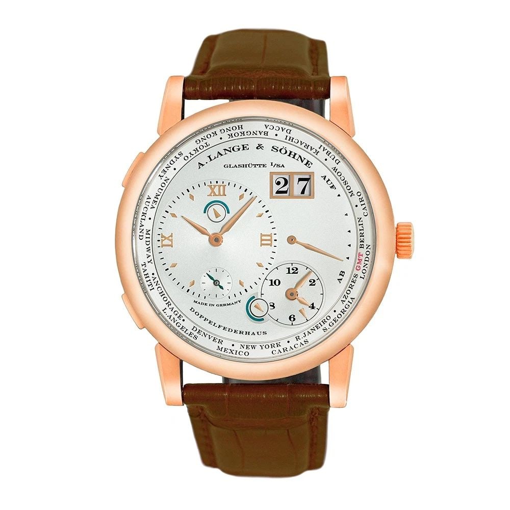 A. LANGE & SÖHNE 18K ROSE GOLD 41.9MM LANGE 1 TIME ZONE 116.032 BOX WARRANTY (1 of 2)