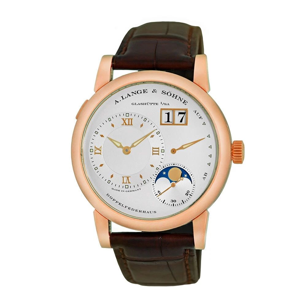 A. LANGE & SÖHNE 18K ROSE GOLD 38.5MM LANGE 1 MOON PHASE 109.032 BOX WARRANTY: A. LANGE & SÖHNE 18K ROSE GOLD 38.5MM LANGE 1 MOON PHASE 109.032 BOX WARRANTY A. Lange & Söhne 18K Rose Gold 38.5mm Lange 1 Moon Phase 109.032 Box Warranty MINTY Gent's 18K Rose Gold 38.5mm A. Lange