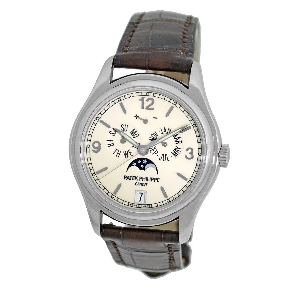 PATEK PHILIPPE 18K WHITE GOLD ANNUAL CALENDAR MOONPHASE 5146 G BOX WARRANT MINTY: PATEK PHILIPPE 18K WHITE GOLD ANNUAL CALENDAR MOONPHASE 5146 G BOX WARRANT MINTY PATEK PHILIPPE 18K White Gold Annual Calendar Moonphase 5146 G Box Warrant MINTY Gent's 18K White Gold 39mm Patek Phili