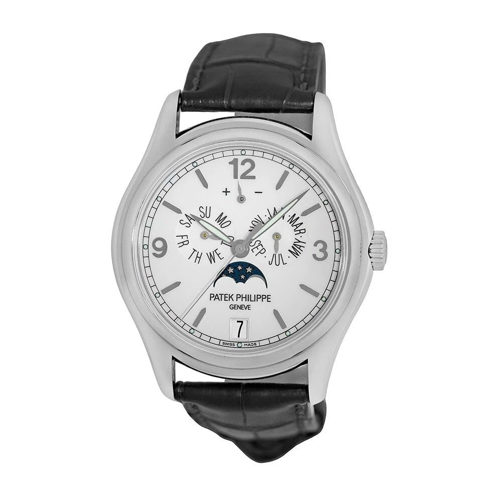 PATEK PHILIPPE 18K WHITE GOLD 39MM ANNUAL CALENDAR REF.5146 BOX WARRANTY: PATEK PHILIPPE 18K WHITE GOLD 39MM ANNUAL CALENDAR REF.5146 BOX WARRANTY PATEK PHILIPPE 18K White Gold 39mm Annual Calendar 5146 Box Warranty Gent's 18K White Gold 39mm Patek Philippe Ref# 5146 "Annua