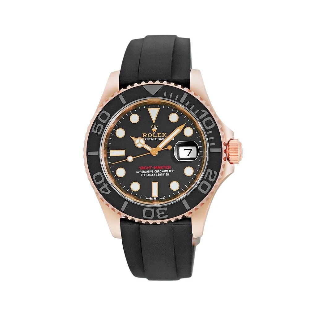 ROLEX 18K ROSE GOLD 40MM YACHT-MASTER 126655 BOX WARRANTY CARD 2020: ROLEX 18K ROSE GOLD 40MM YACHT-MASTER 126655 BOX WARRANTY CARD 2020 BRAND: Rolex Model: Yacht-Master Reference No: 126655 Case Measurements: Case Diameter: 40mm Case Thickness: 11.5mm Water Resistance