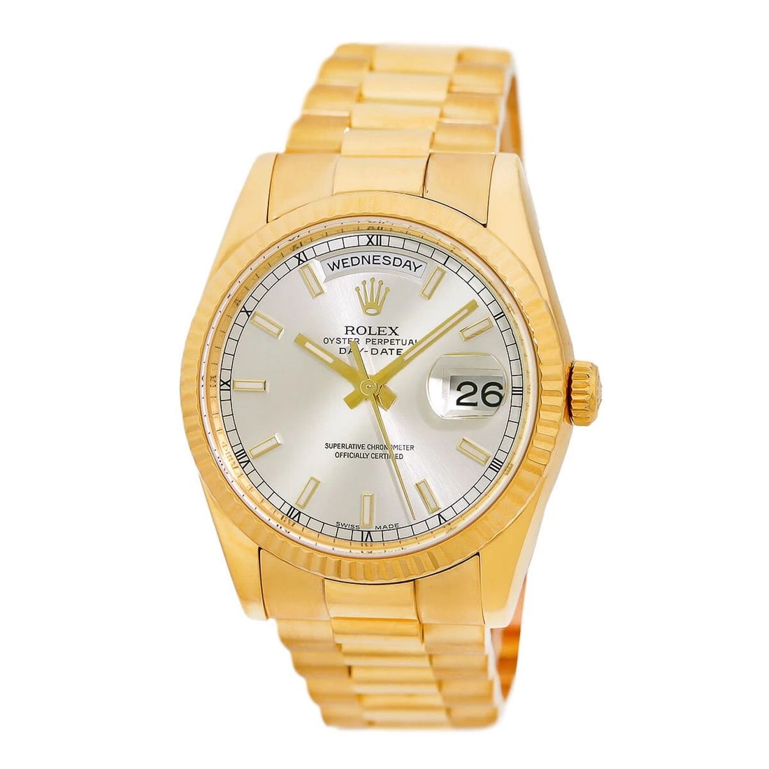 ROLEX 18K YELLOW GOLD 36MM DAY DATE PRESIDENT 118238 BOX WARRANTY MINTY: ROLEX 18K YELLOW GOLD 36MM DAY DATE PRESIDENT 118238 BOX WARRANTY MINTY ROLEX 18K Yellow Gold 36mm Day Date President 118238 Box Warranty MINTY Pre-Owned Gent's 18K Yellow Gold 36mm Rolex Day-Date "Pr
