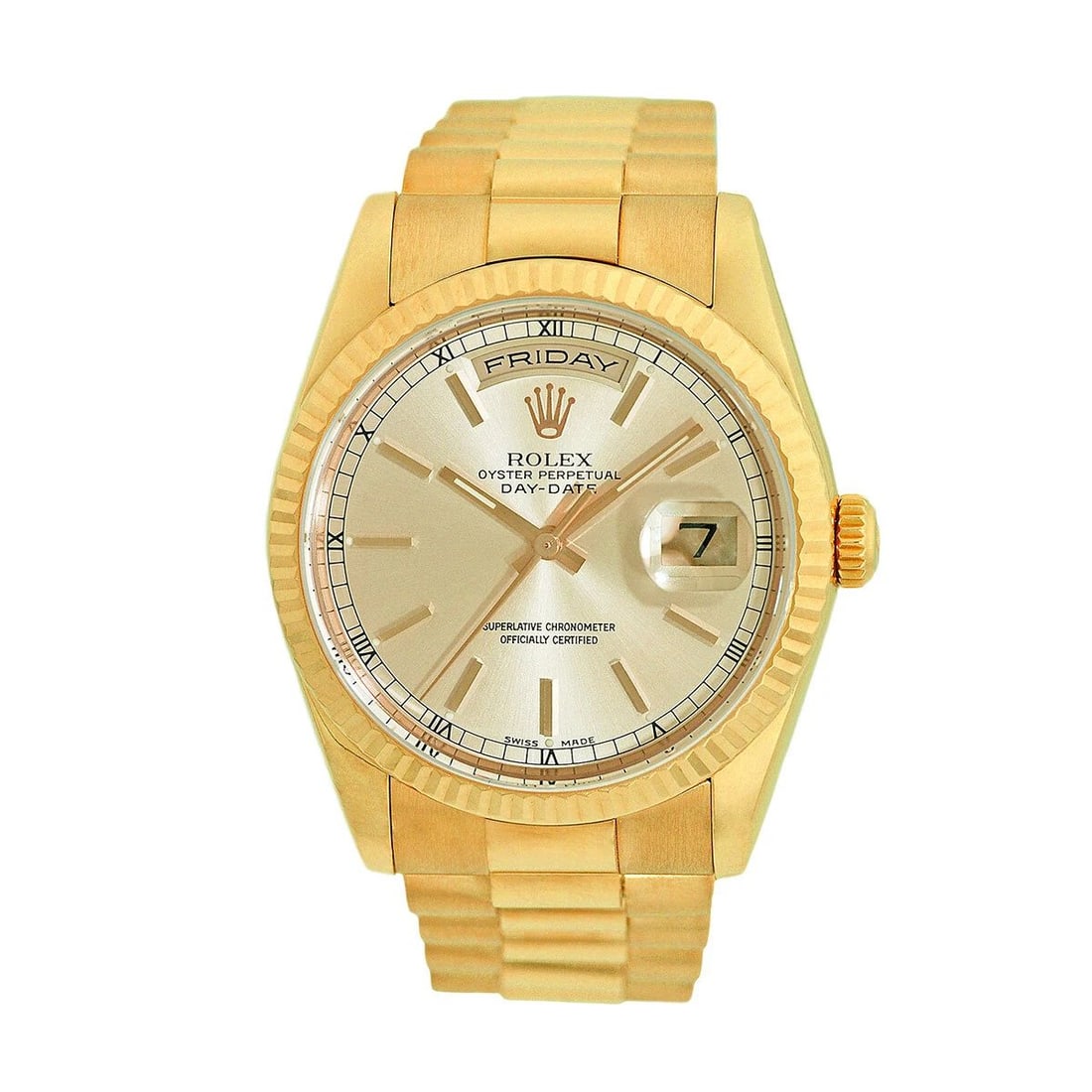 ROLEX 18K YELLOW GOLD 36MM DAY DATE PRESIDENT 118238 BOX LIFETIME WARRANTY MINTY: ROLEX 18K YELLOW GOLD 36MM DAY DATE PRESIDENT 118238 BOX WARRANTY MINTY ROLEX 18K Yellow Gold 36mm Day Date President 118238 Box Warranty MINTY Pre-Owned Gent's 18K Yellow Gold 36mm Rolex Day-Date "Pr