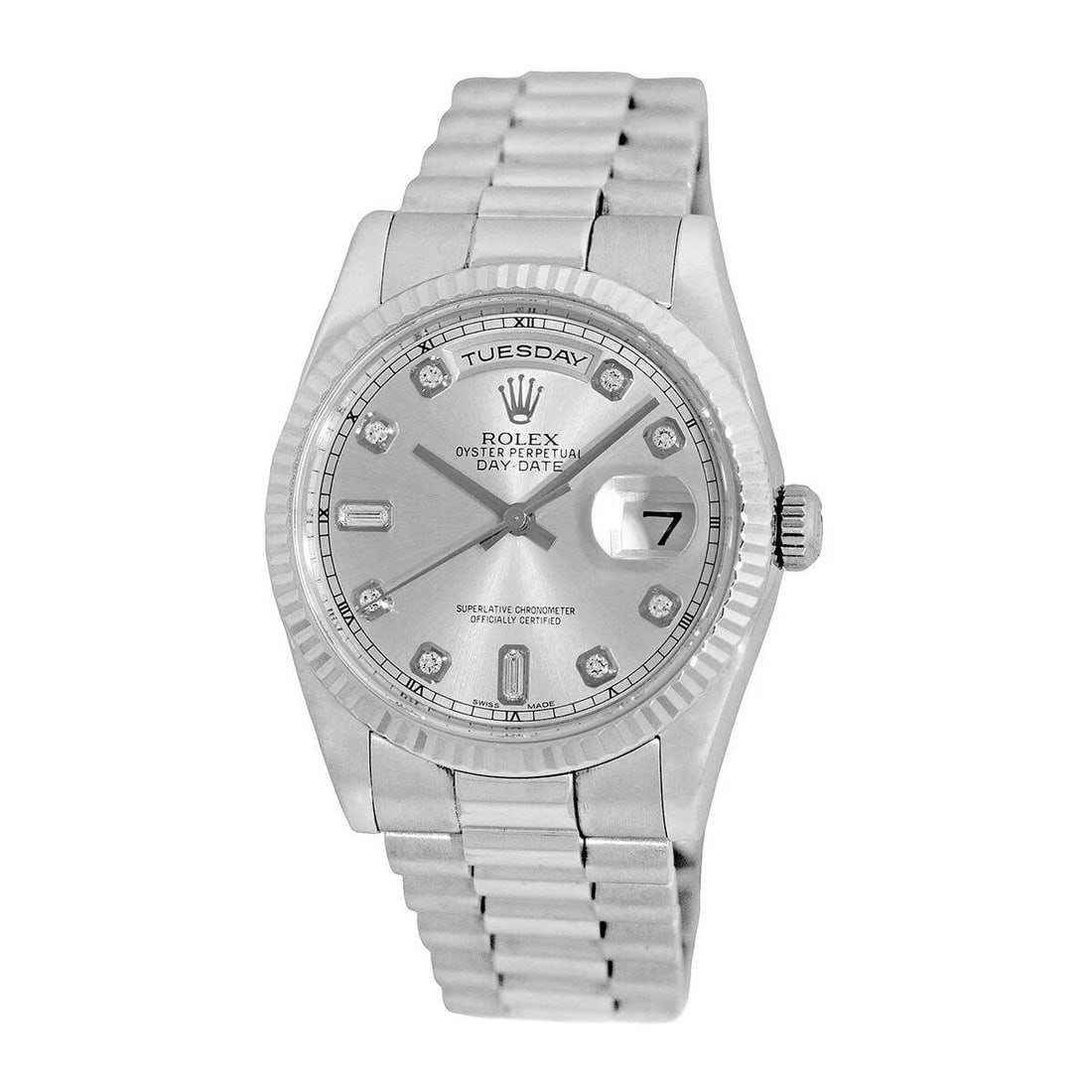 ROLEX 18K WHITE GOLD 36MM DAY DATE PRESIDENT 118239 WARRANTY BOX MINTY: ROLEX 18K WHITE GOLD 36MM DAY DATE PRESIDENT 118239 WARRANTY 2007 BOX MINTY ROLEX 18K White Gold 36mm Day Date President 118239 Warranty Box Pre-Owned Gent's 18K White Gold 36mm Rolex Day-Date Preside