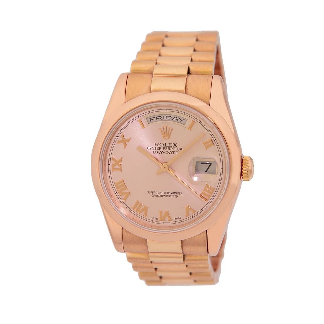 ROLEX 18K ROSE GOLD 36MM ROLEX DAY-DATE PRESIDENT 118205 BOX WARRANTY MINTY: ROLEX 18K ROSE GOLD 36MM ROLEX DAY-DATE PRESIDENT 118205 BOX WARRANTY MINTY ROLEX 18K Rose Gold 36mm Rolex "Day-Date" President 118205 Box Warranty MINTY Pre-Owned Gent's 18K Rose Gold 36mm Rolex "Day
