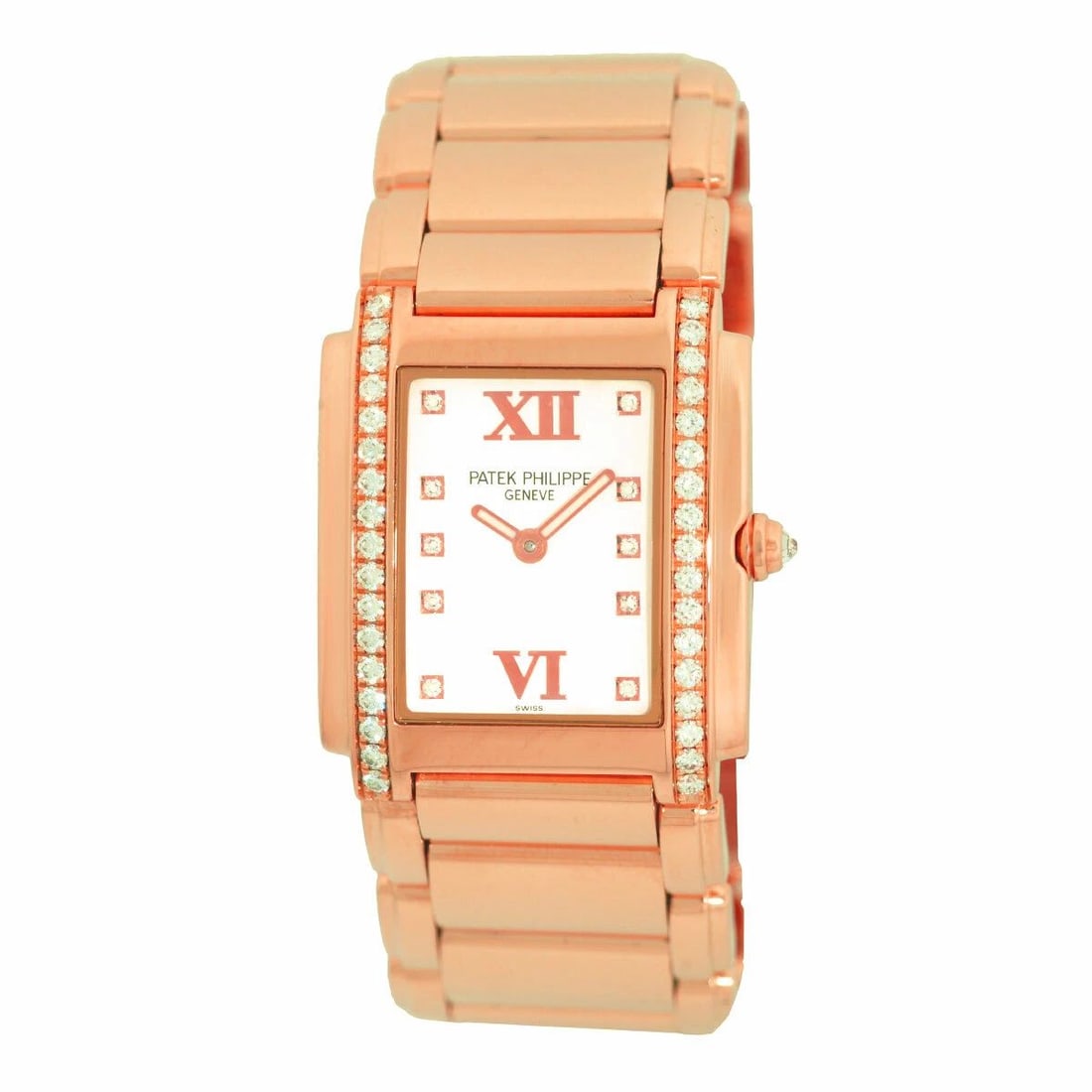PATEK PHILIPPE 24 18K ROSE PINK GOLD DIAMOND TWENTY FOUR 4910-11R WARRANTY BOX: PATEK PHILIPPE 24 18K ROSE PINK GOLD DIAMOND TWENTY FOUR 4910-11R WARRANTY BOX PATEK PHILIPPE Lady's 18K Rose Gold "Diamond Twenty-4" Warranty BOX # 4910 PATEK PHILIPPE Lady's 18K Rose Gold "Diamond T