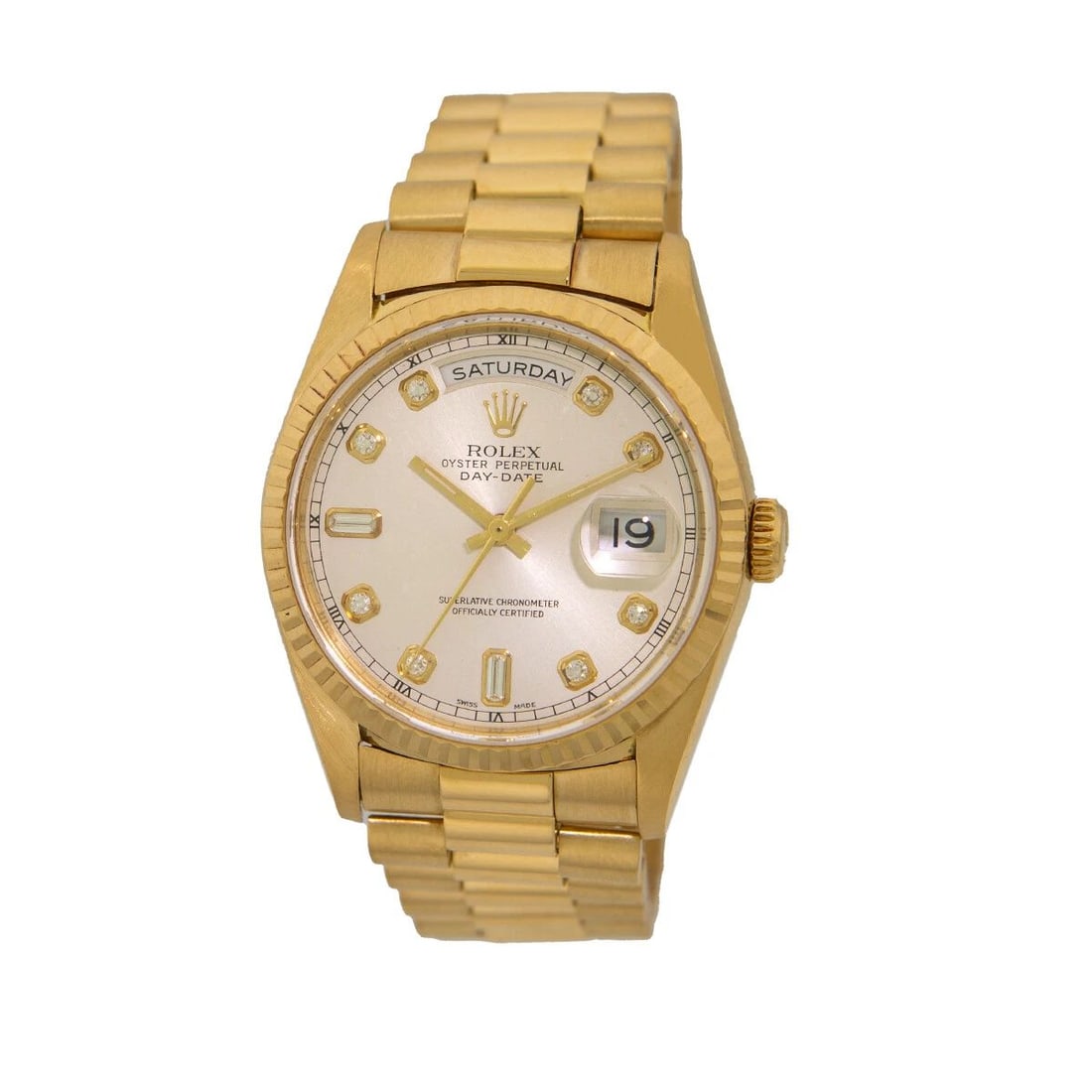 ROLEX 18K YELLOW GOLD 36MM DAY DATE DIAMOND PRESIDENT 18238 BOX WARRANTY MINTY: ROLEX 18K YELLOW GOLD 36MM DAY DATE DIAMOND PRESIDENT 18238 BOX WARRANTY MINTY ROLEX 18K Yellow Gold 36mm Day Date Diamond President 18238 Box Warranty 18238 Gent's 18K Yellow Gold 36mm Rolex Diamond 