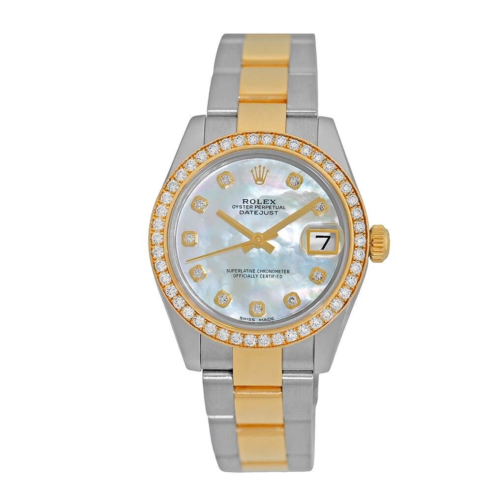 ROLEX STEEL & 18K YELLOW GOLD 31MM FACTORY DIAMOND DATEJUST 178383 WARANTY MINTY: ROLEX STEEL & 18K YELLOW GOLD 31MM FACTORY DIAMOND DATEJUST 178383 WARANTY MINTY ROLEX Stainless Steel & 18K Yellow Gold 31mm Datejust Factory Diamonds 178383 Box Waranty Pre-Owned Stainless Steel and