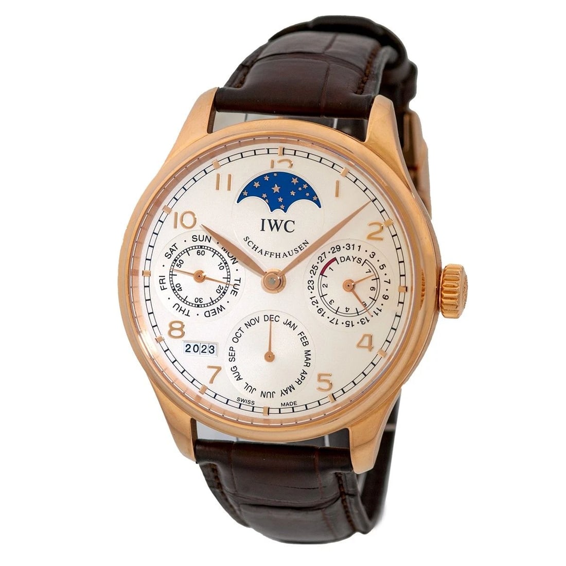 IWC 18K ROSE GOLD 44MM PORTUGUESE PERPETUAL CALENDAR IW5023-06 BOX WARRANTY (1 of 2)