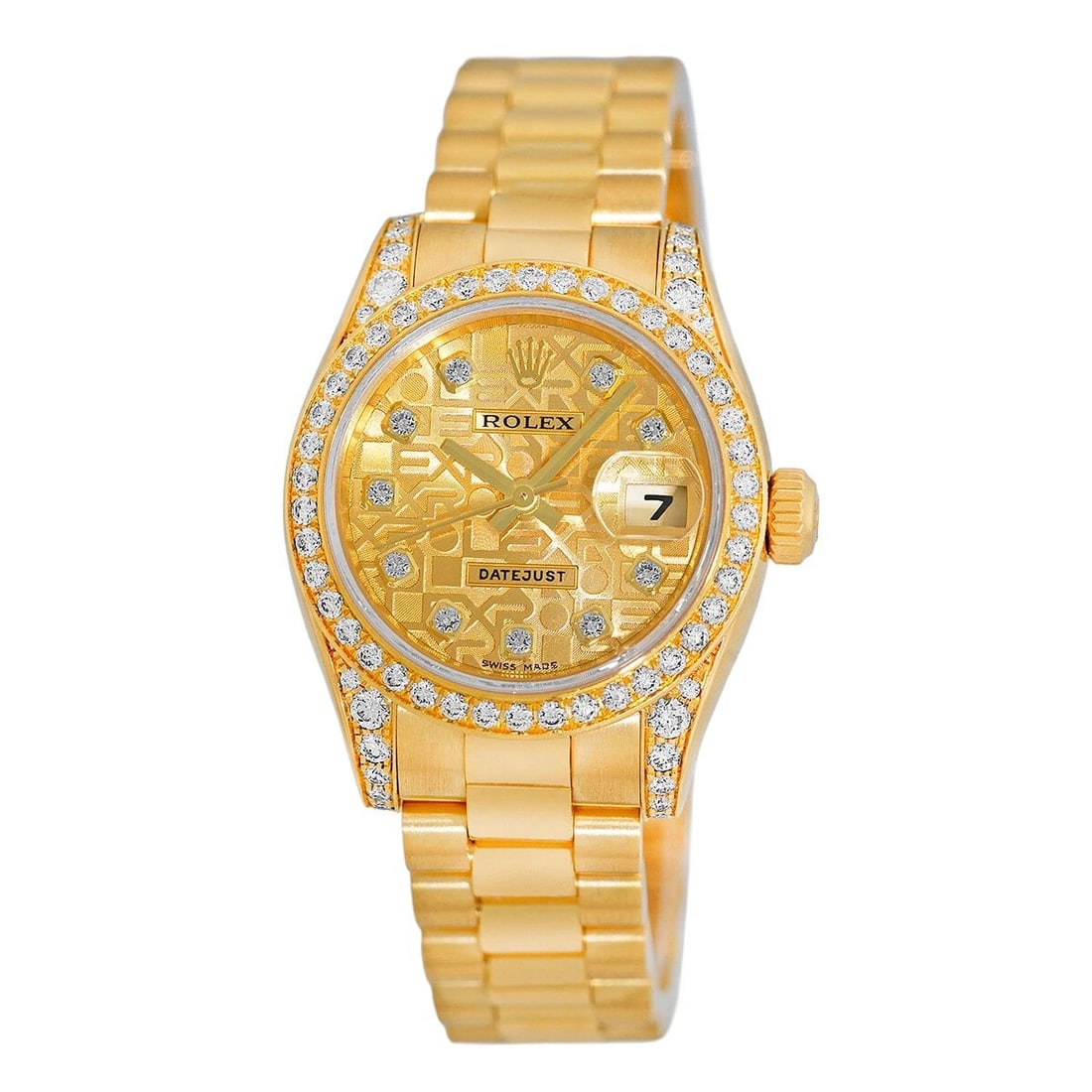 ROLEX LADY 18K YELLOW GOLD 26MM FACTORY DIAMOND PRESIDENT 179158 BOX WARRANTY: ROLEX LADY 18K YELLOW GOLD 26MM FACTORY DIAMOND PRESIDENT 179158 BOX WARRANTY ROLEX Lady's 18K Yellow Gold 26mm Factory Diamond President 179158 Box Warranty Pre-Owned Lady's 18K Yellow Gold 26mm Role