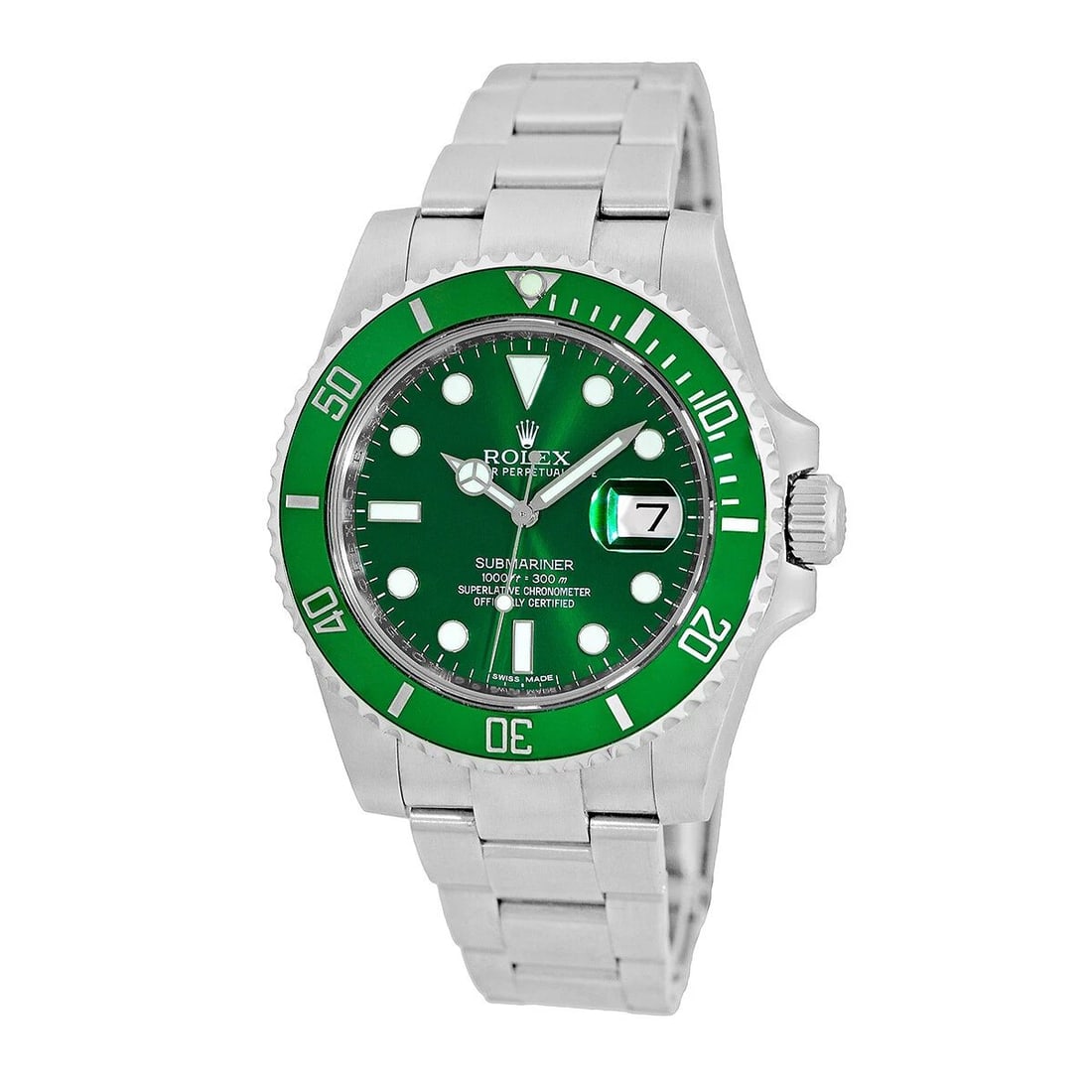 ROLEX STAINLESS STEEL 40MM GREEN HULK SUBMARINER 116610LV BOX WARRANTY 2016: ROLEX STEEL 40MM GREEN HULK SUBMARINER DATE 116610LV BOX WARRANTY 2015 MINTY ROLEX Stainless Steel 40mm Green Hulk Submariner Date 116610LV Box Warranty 2015 MINTY Pre-Owned Gent's Stainless Steel 40m