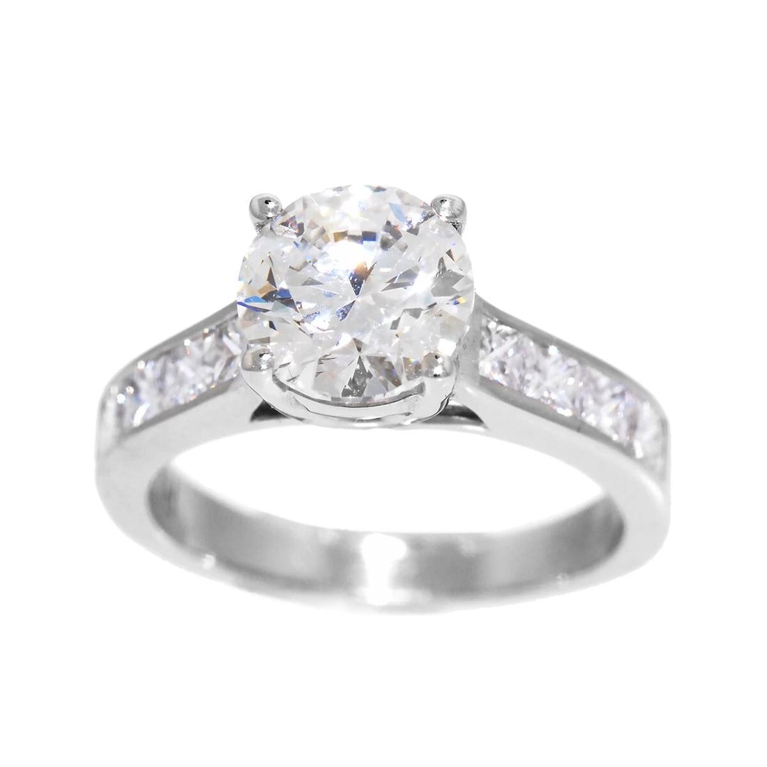 PLATINUM 1.70 CT ROUND BRILLIANT CUT DIAMOND JEFF COOPER RING GIACERTIFIED H SI1 (1 of 2)