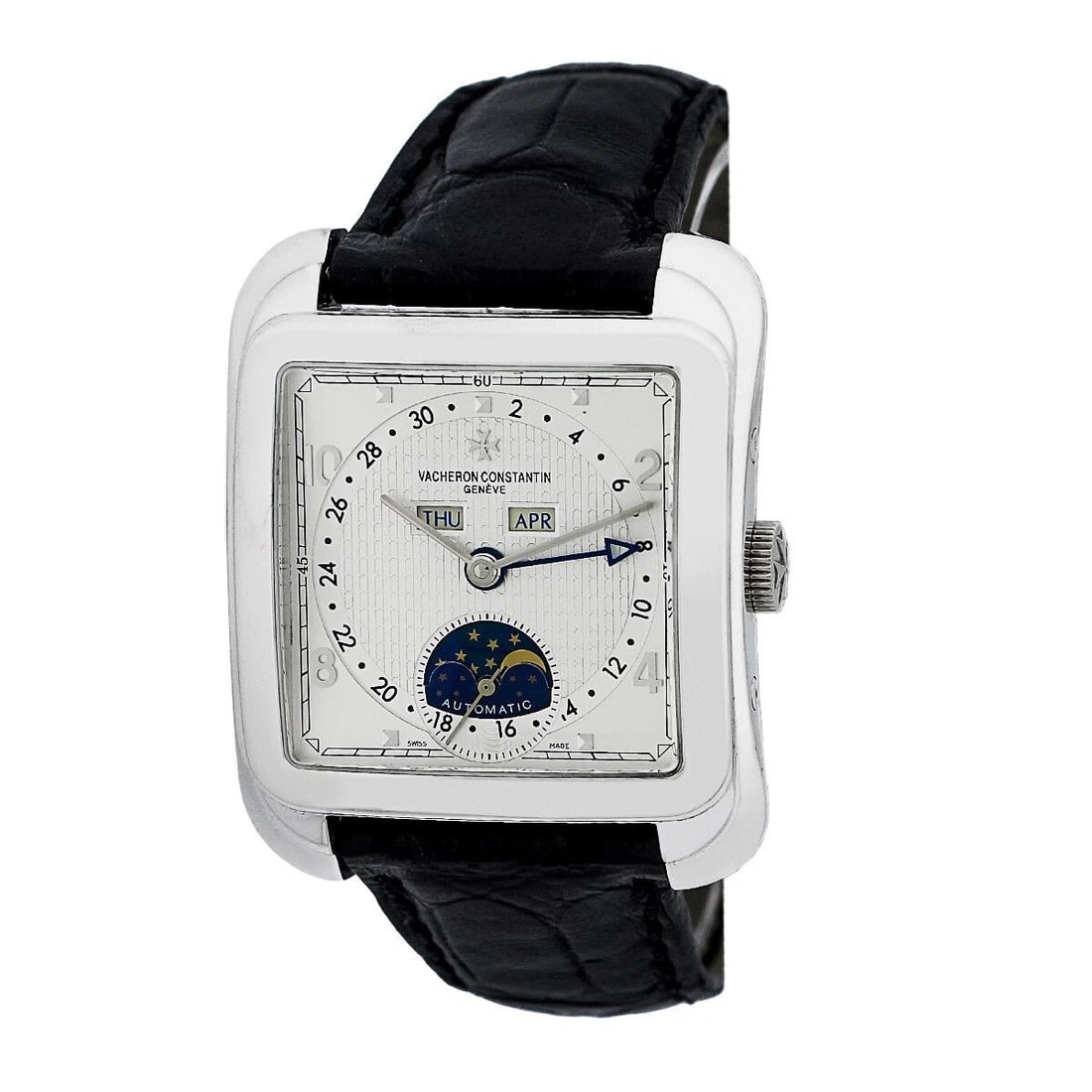 VACHERON CONSTANTIN 18K WHITE GOLD TOLEDO 1952 CALENDAR MOONPHASE 47300 MINTY (1 of 2)