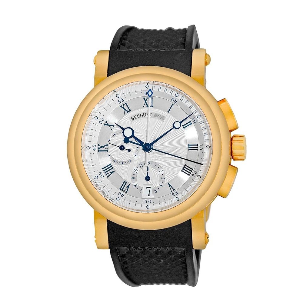 BREGUET 18K YELLOW GOLD 42MM MARINE CHRONOGRAPH 5827 BOX LIFETIME WARRANTY: BREGUET 18K YELLOW GOLD MARINE CHRONOGRAPH 5827 BOX LIFETIME WARRANTY MINTY BREGUET 18K Yellow Gold "Marine Chronograph" 5827 Box Warranty MINTY Gent's 18K Yellow Gold Breguet "Marine Chronograph" Str