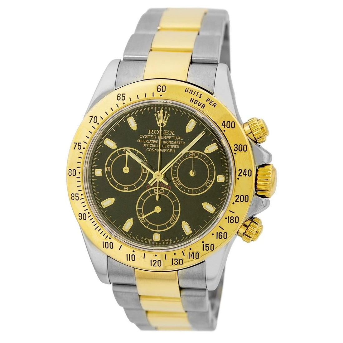 ROLEX STAINLESS STEEL & YELLOW GOLD 40MM DAYTONA COSMOGRAPH 116523 WARRANTY BOX: Pre-Owned ROLEX Stainless Steel & 18K Yellow Gold 40mm Daytona Cosmograph 116523 Warranty Box Pre-Owned Gent's Stainless Steel & 18K Yellow Gold 40mm Rolex "Daytona" Cosmograph Item #: CDC072530 BRAND