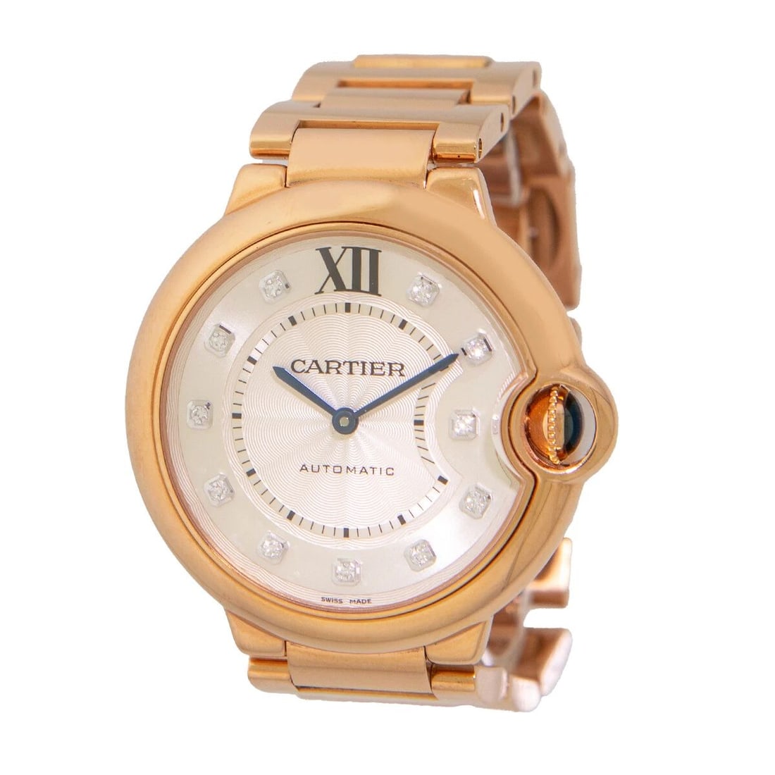 CARTIER 18K ROSE GOLD 36MM BALLON BLEU DE CARTIER WE90202 BOX WARRANTY 2021: CARTIER 18K ROSE GOLD 36MM BALLON BLEU DE CARTIER WE90202 BOX WARRANTY 2021 CARTIER 18K Rose Gold 36mm Diamond Ballon Bleu de Cartier WE902026 Warranty MINTY Medium Size 18K Rose Gold 36mm Cartier "Ba