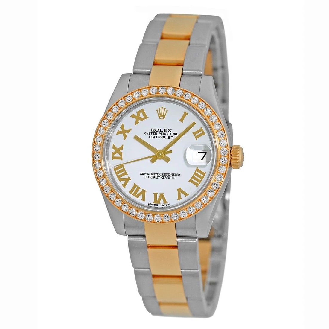 ROLEX STEEL & 18K YELLOW GOLD 31MM DIAMOND DATEJUST 178383 BOX WARRANTY MINTY: ROLEX STEEL & 18K YELLOW GOLD 31MM DIAMOND DATEJUST 178383 BOX WARRANTY MINTY ROLEX Stainless Steel & 18K Yellow Gold 31mm Datejust Factory Diamond Bezel 178383 Box Waranty Certified Pre-Owned Stainle