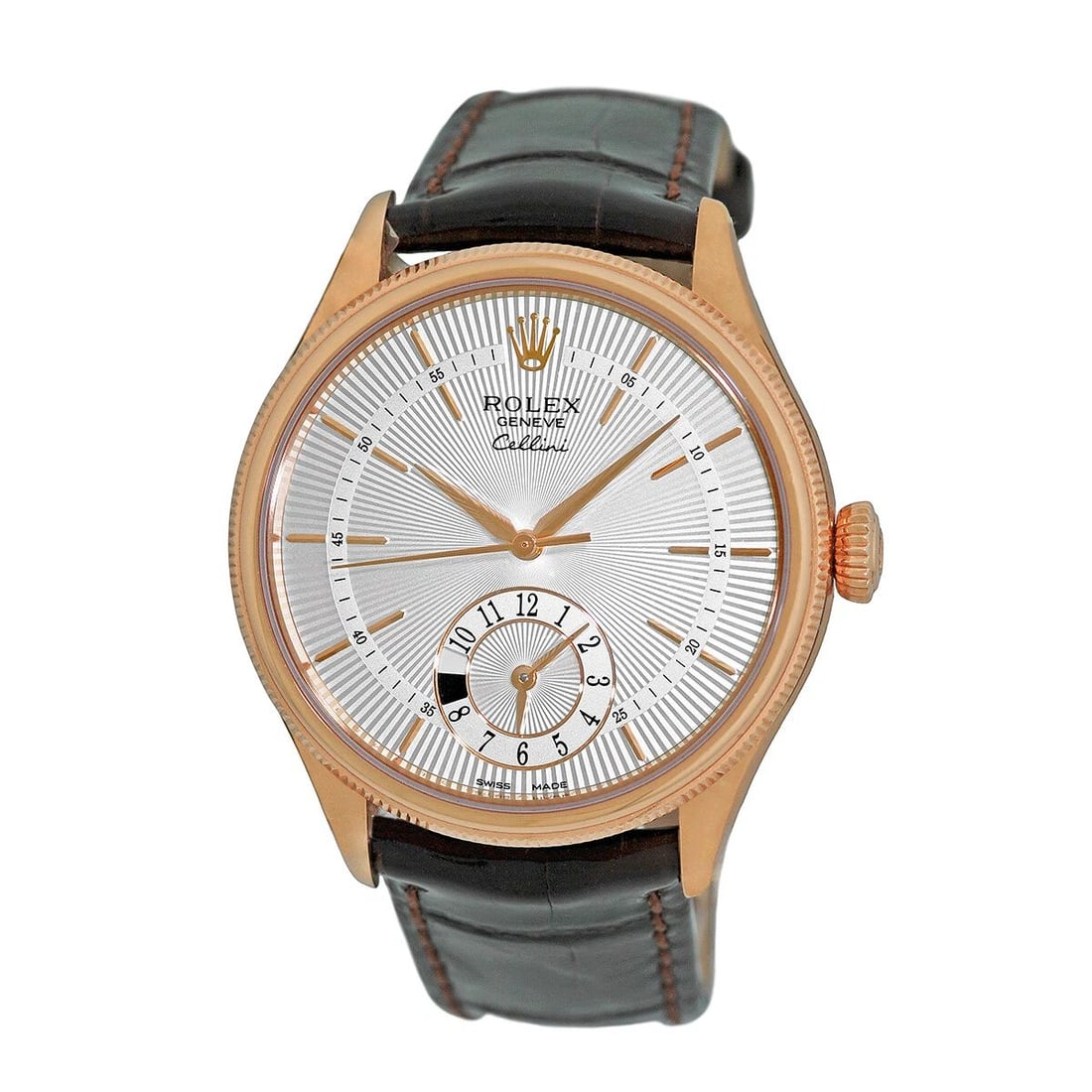 ROLEX 18K ROSE GOLD 39MM CELLINI DUAL TIME BOX 50525 WARRANTY 2015 MINTY (1 of 2)