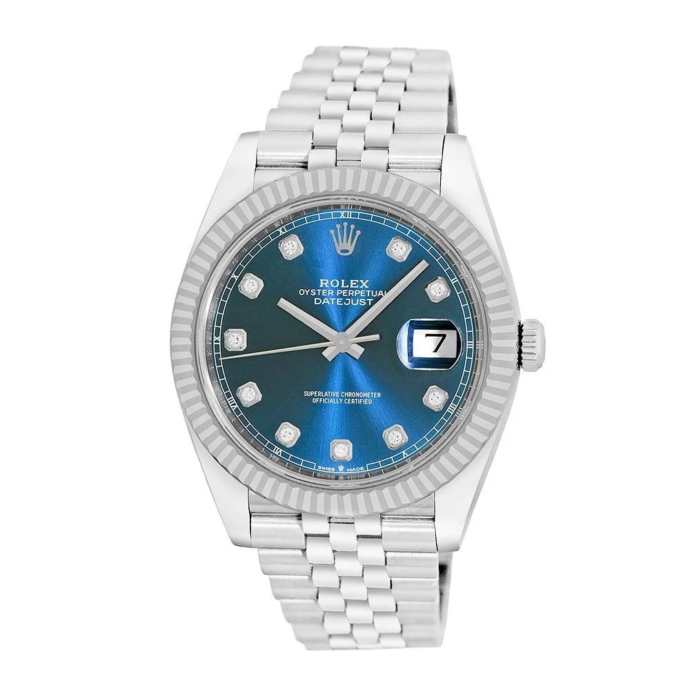 ROLEX STAINLESS STEEL 41MM ROLEX DATEJUST 41 # 126334 BOX WARRANTY 2019: ROLEX STAINLESS STEEL 41MM ROLEX DATEJUST 41 # 126334 BOX WARRANTY 2019 BRAND: Rolex Model: Datejust 41 Reference No: 126334 Case Measurements: Case Diameter: 41mm Case Thickness: 12mm Water Resistanc