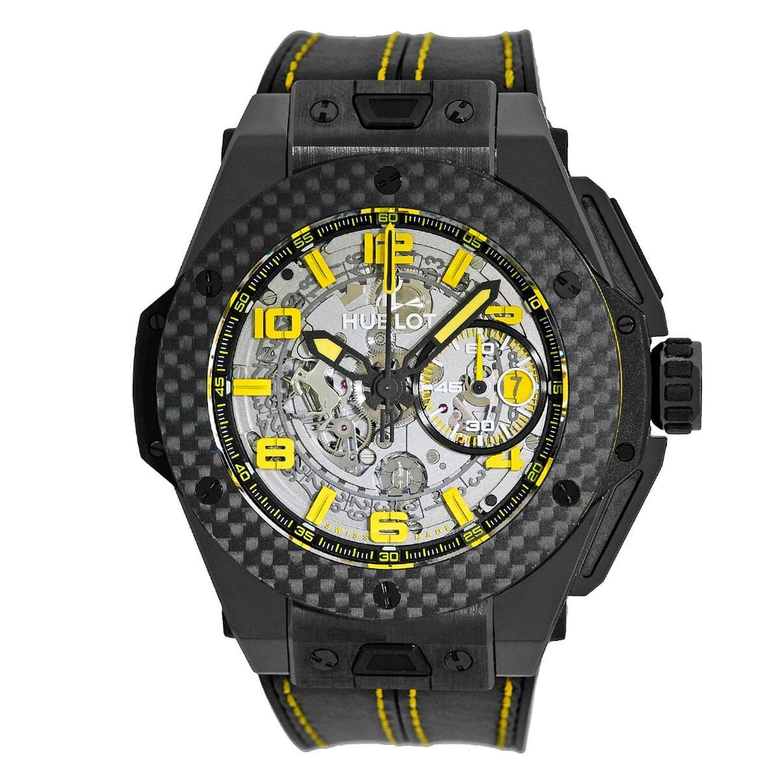 HUBLOT LIMITED BLACK CARBON FIBER 45MM BIG BANG UNICO FERRARI 401.CQ.0129.VR: HUBLOT LIMITED BLACK CARBON FIBER 45MM BIG BANG UNICO FERRARI 401.CQ.0129.VR HUBLOT Limited Black Carbon Fiber 45mm Big Bang UNICO Ferrari 401.QX.0123.VR Gent's Limited Edition Black Carbon Fiber 45mm