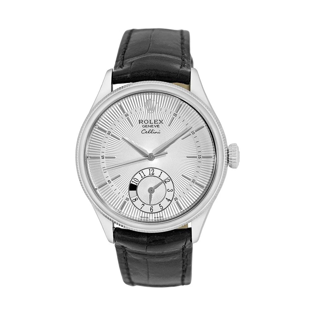 ROLEX 18K WHITE GOLD 39MM CELLINI DUAL TIME 50529 BOX WARRANTY 2021 (1 of 2)