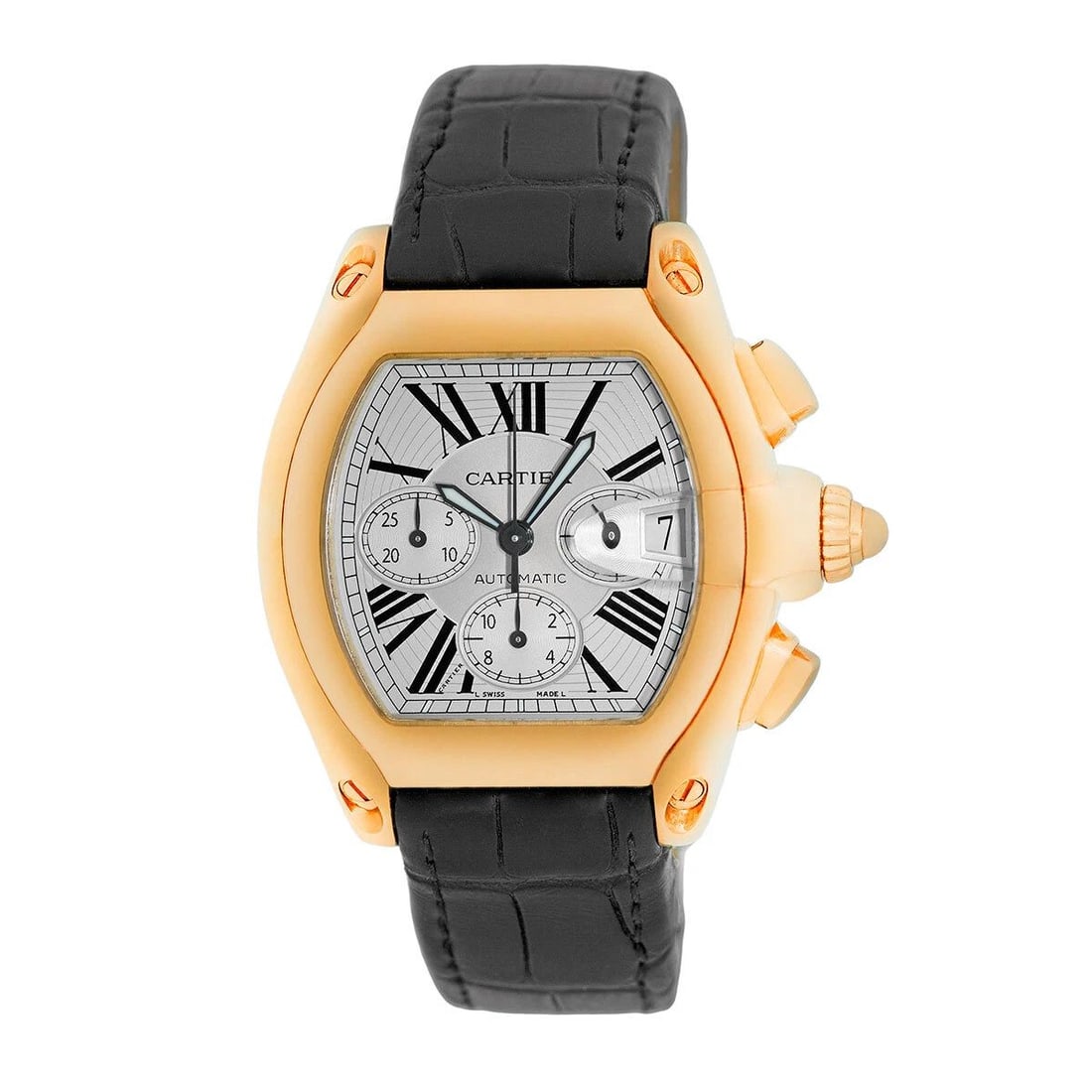CARTIER 18K YELLOW GOLD ROADSTER CHRONOGRAPH W62021Y3 BOX LIFETIME WARRANTY (1 of 2)