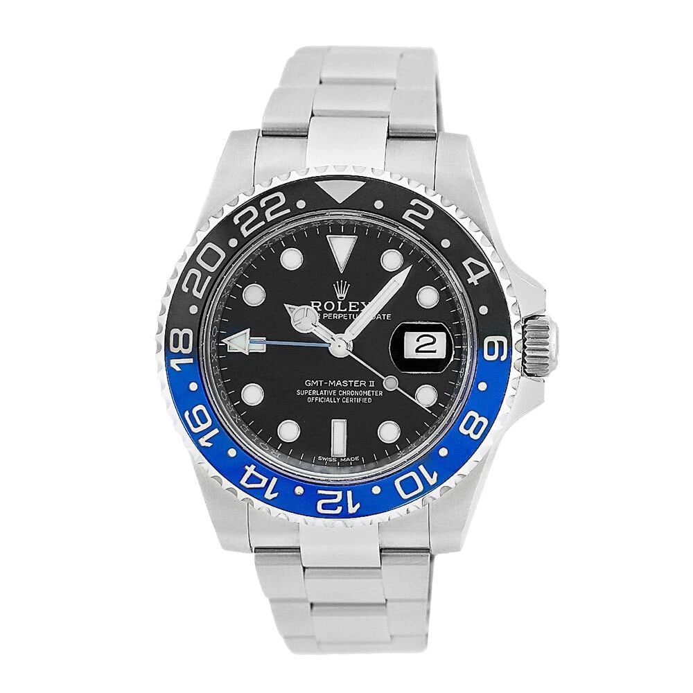 ROLEX STAINLESS STEEL 40MM GMT MASTER II CERAMIC 116710BLNR BOX WARRANTY 2016: ROLEX STAINLESS STEEL 40MM GMT MASTER II CERAMIC 116710BLNR BOX WARRANTY 2018 ROLEX Stainless Steel 40mm GMT Master II Ceramic 116710BLNR Batman Box Warranty MINTY Pre-Owned Gent's Stainless Steel 40m