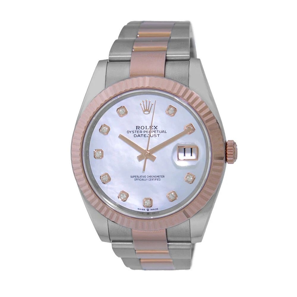 ROLEX STAINLESS STEEL AND 18K ROSE GOLD 41MM DATEJUST 126331 BOX WARRANTY: ROLEX STAINLESS STEEL 18K ROSE GOLD 41MM DATEJUST 126331 BOX WARRANTY ROLEX Stainless Steel & 18K Rose Gold 41mm "Datejust 41" 126331 Box Warranty Pre-Owned Gent's Stainless Steel & 18K Rose Gold 41mm