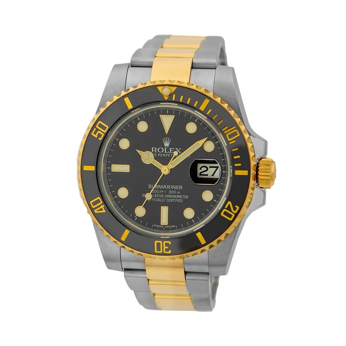 ROLEX STAINLESS 18K YELLOW GOLD CERAMIC SUBMARINER 116613 LN WARRANTYCARD MINTY: ROLEX STAINLESS 18K YELLOW GOLD CERAMIC SUBMARINER 116613 LN WARRANTYCARD MINTY ROLEX Stainless Steel & 18K Yellow Gold 40mm Ceramic Submariner 116613LN Box Warranty MINTY Gent's Stainless Steel & 18K