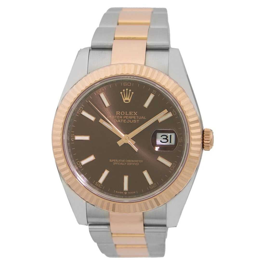 ROLEX STAINLESS STEEL & 18K ROSE GOLD 41MM DATEJUST 41 BOX WARRANTY 2018: ROLEX STAINLESS STEEL & 18K ROSE GOLD 41MM DATEJUST 41 BOX WARRANTY 2018 ROLEX New Stainless Steel & 18K Rose Gold 41mm Rolex "Datejust 41" Pre-Owned Gent's Stainless Steel & 18K Rose Gold 41mm Rolex 