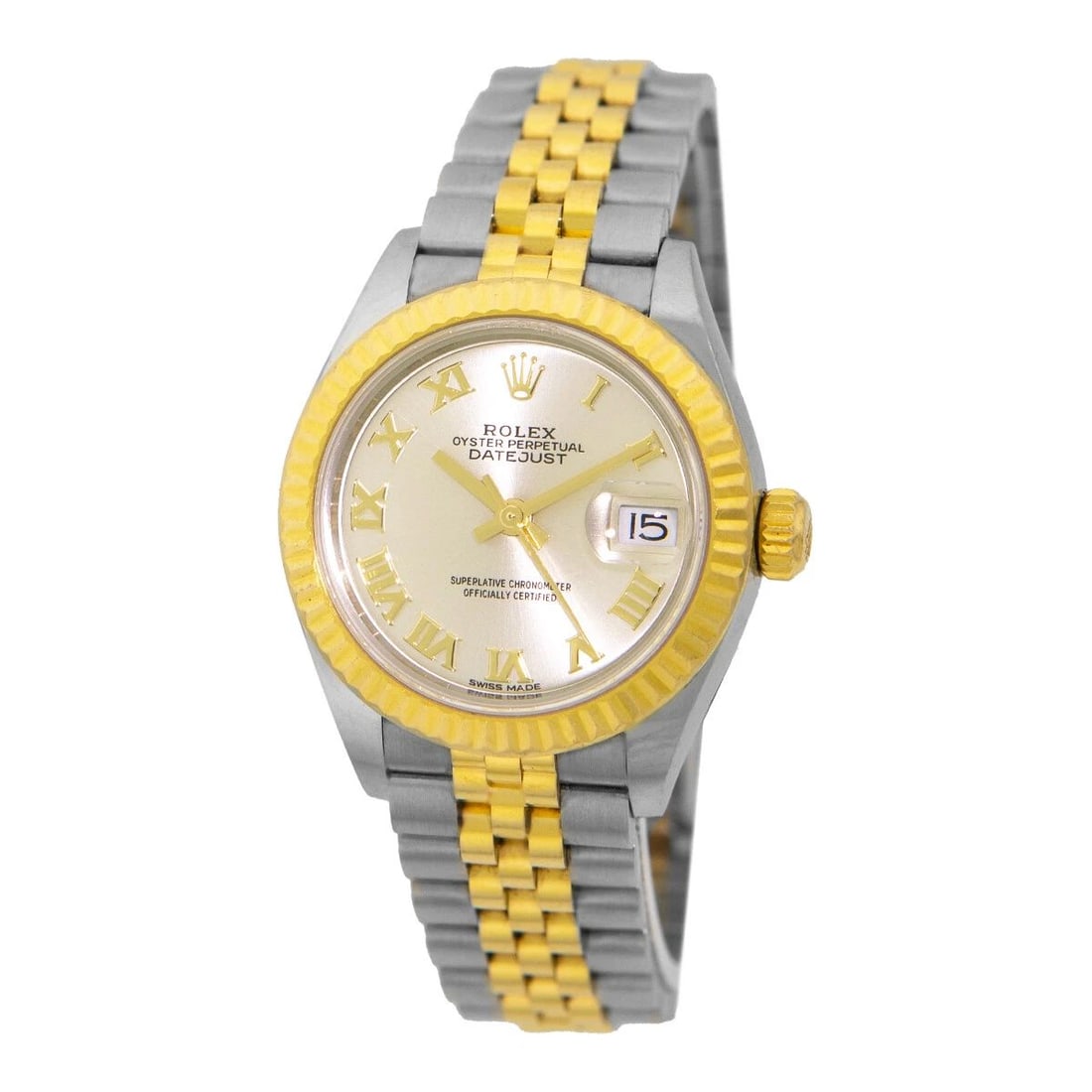 ROLEX STEEL & 18K YELLOW GOLD 28MM DATEJUST 279173 SILVER BOX LIFETIME WARRANTY: ROLEX STEEL & 18K YELLOW GOLD 28MM DATEJUST 279173 SILVER BOX LIFETIME WARRANTY ROLEX Steel & 18K Yellow Gold 28mm Datejust Box Warranty 279173 Pre-Owned Lady's Stainless Steel & 18K Yellow Gold 28mm 