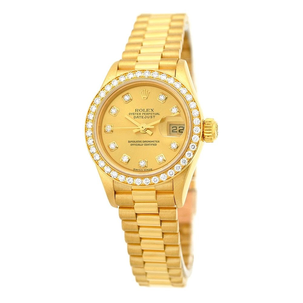 ROLEX 18K YELLOW GOLD 26MM DIAMOND DATEJUST PRESIDENT 79138 BOX LIFETIMWARRANTY (1 of 2)