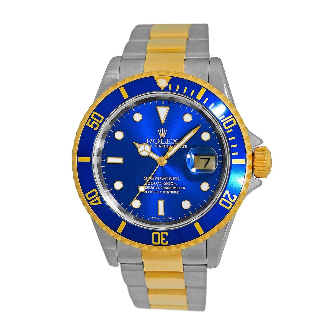 ROLEX STEEL & 18K YELLOW GOLD 40MM SUBMARINER 16613 BOX 2005 WARRANTY MINTY: ROLEX STEEL & 18K YELLOW GOLD 40MM SUBMARINER 16613 BOX 2005 WARRANTY MINTY ROLEX Stainless Steel & 18K Yellow Gold 40mm Submariner Blue 16613 Box Warranty Pre-Owned Gent's Stainless Steel & 18K Yello