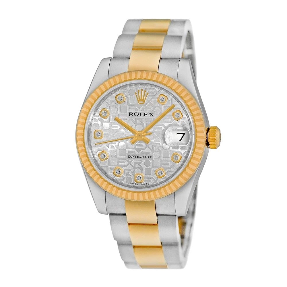 ROLEX STAINLESS STEEL & 18K YELLOW GOLD 31MM DATEJUST 178273 BOX WARRANTY: ROLEX STAINLESS STEEL & 18K YELLOW GOLD 31MM DATEJUST 178273 BOX WARRANTY BRAND: Rolex Model: Datejust Reference No: 178273 Case Measurements: Case Diameter: 31mm Case Thickness: 10.5mm Circa: G Seria