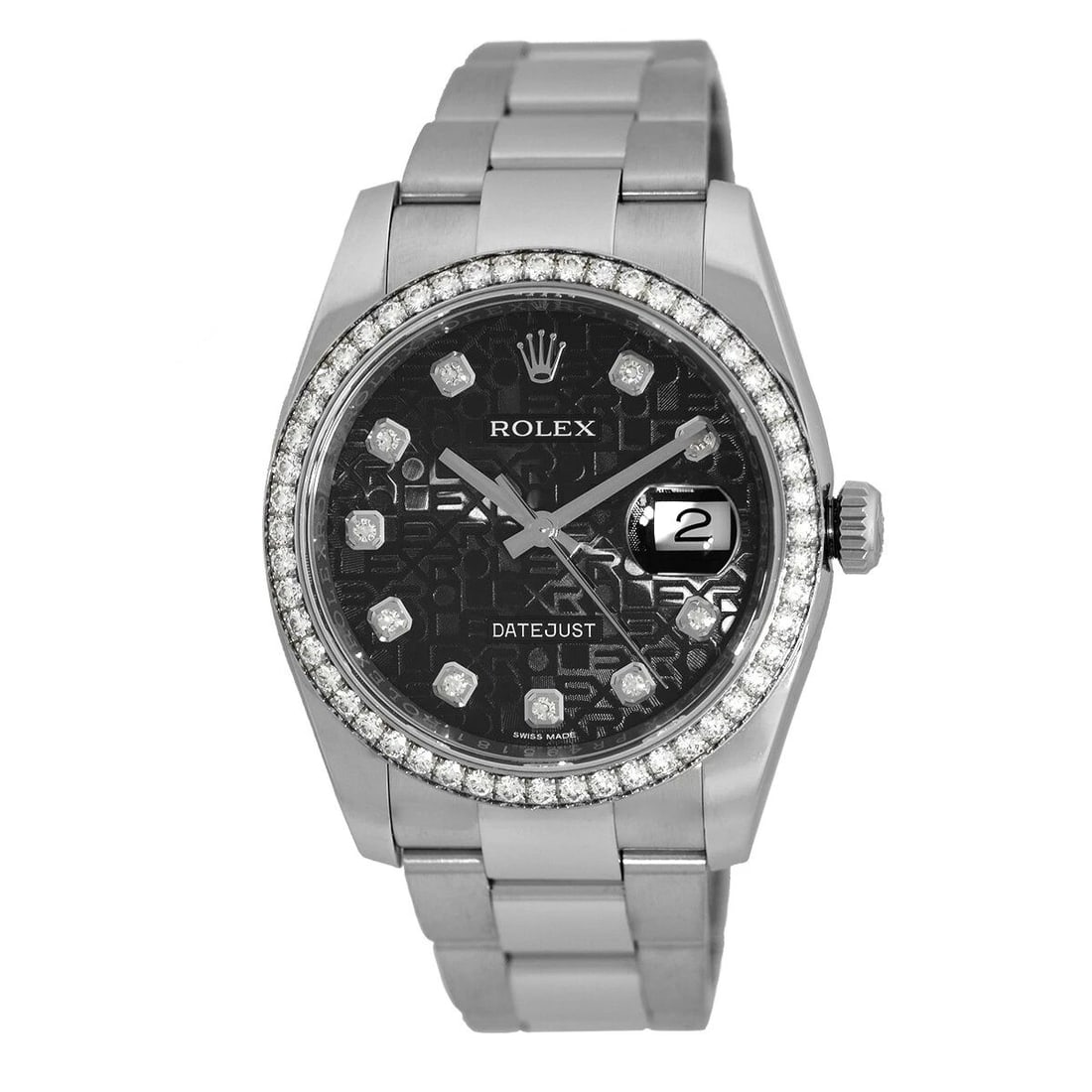 ROLEX STAINLESS STEEL 36MM FACTORY DIAMOND 116244 DATEJUST BOX WARRANTY MINTY: ROLEX STAINLESS STEEL 36MM FACTORY DIAMOND 116244 DATEJUST BOX WARRANTY MINTY ROLEX Stainless Steel 36mm Factory Diamond Oyster Datejust 116244 Certified Pre-Owned Gent's Stainless Steel 36mm Rolex Fa