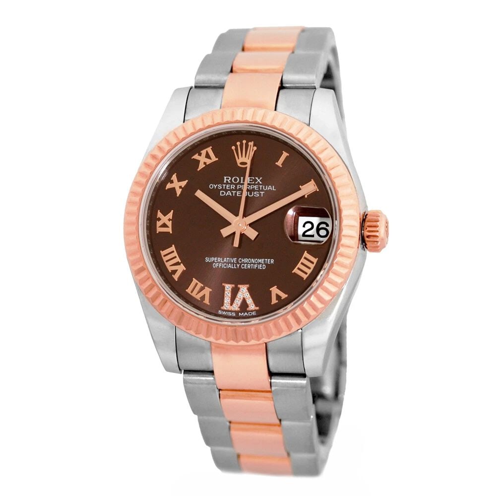 ROLEX MID SIZE 31MM STAINLESS & 18K ROSE GOLD DATEJUST 178271 BOX WARRANTY: ROLEX MID SIZE 31MM STAINLESS & 18K ROSE GOLD DATEJUST 178271 BOX WARRANTY ROLEX Mid size Stainless & 18K Rose Gold 31mm Datejust 178271 Box Warranty Certified Lady's Midsize Stainless Steel & 18K Ros