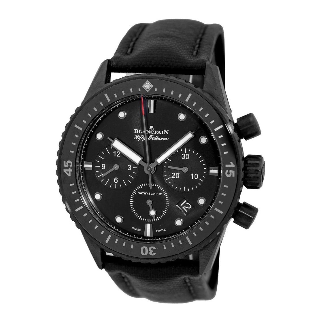 BLANCPAIN CERAMIC FIFTY FATHOMS BATHYSCAPHE CHRONOGRAPH 5200 0130 BOX WARRANTY: BLANCPAIN CERAMIC FIFTY FATHOMS BATHYSCAPHE CHRONOGRAPH 5200 0130 BOX WARRANTY BLANCPAIN Ceramic Fifty Fathoms Bathyscaphe Chronograph #5200 0130 B52A Gent's Ceramic Anti-Magnetic Blancpain "Fifty Fat